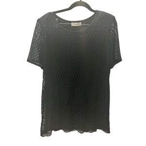 Michael Blair Vintage Black Sheer tunic